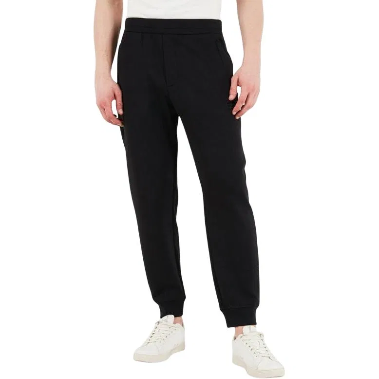 Мужские трикотажные спортивные штаны с манжетами Black EMPORIO ARMANI