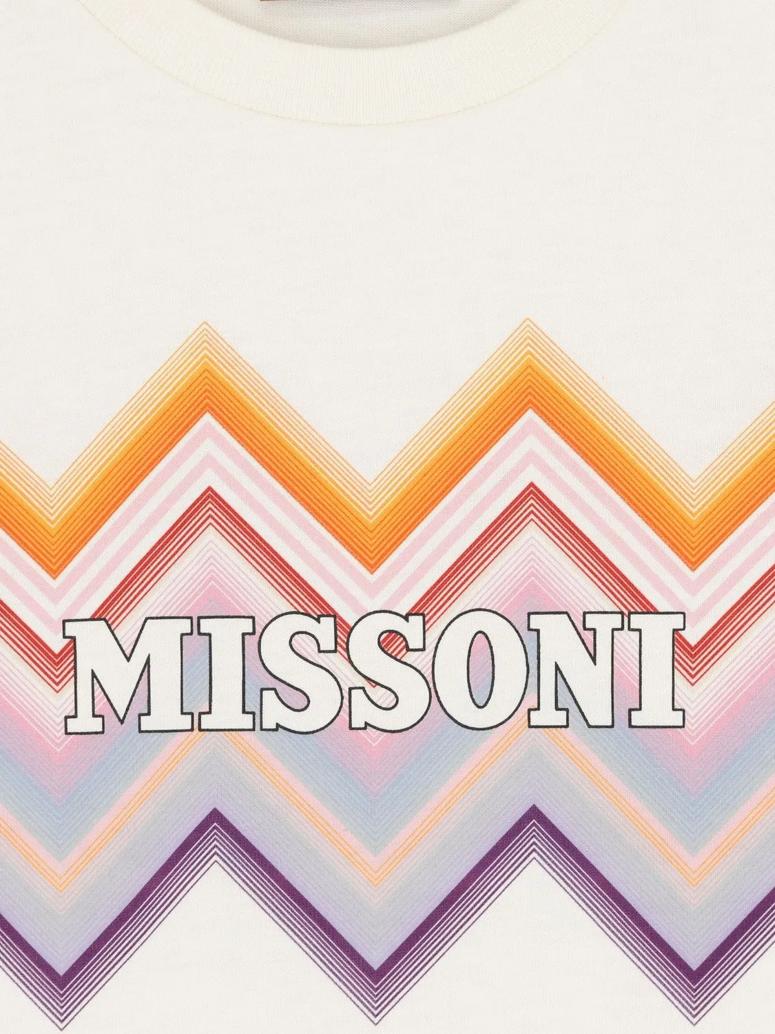 Платье с узором зигзаг и логотипом Missoni Kids, нейтральные цвета — фото 3