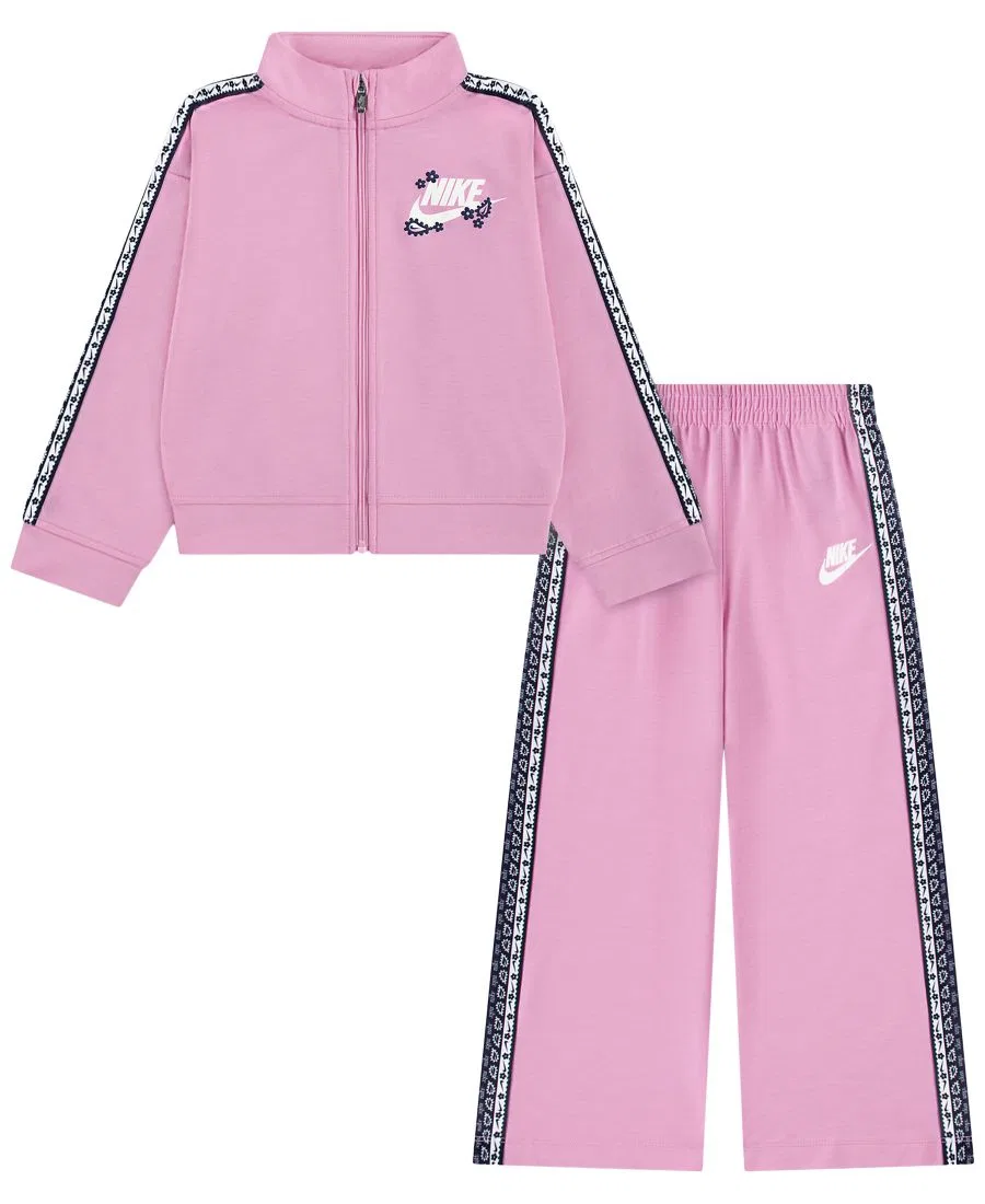 Комплект для девочек из куртки и брюк Retro Remix Nike, Pink Rise