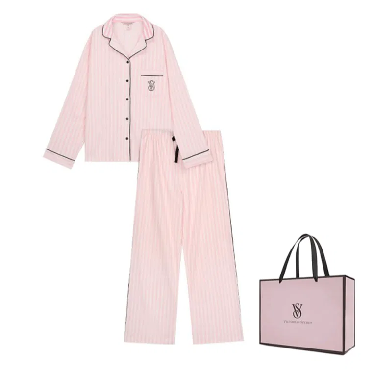 Женский комплект пижамы с полосками Victoria's Secret Sweet Limited THE MIX, Pink Mist Stripes