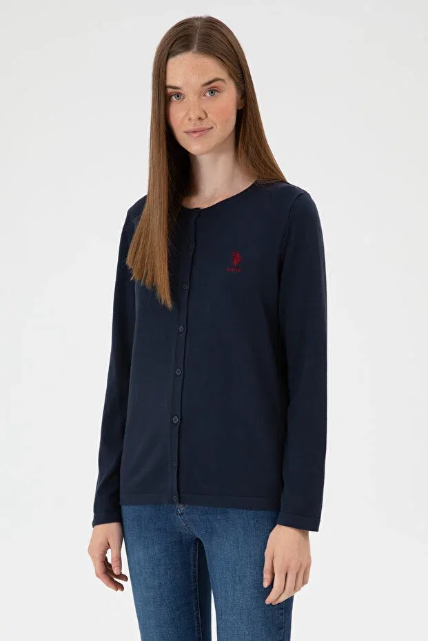 Женский кардиган с длинным рукавом U.S. Polo Assn., Navy Blue