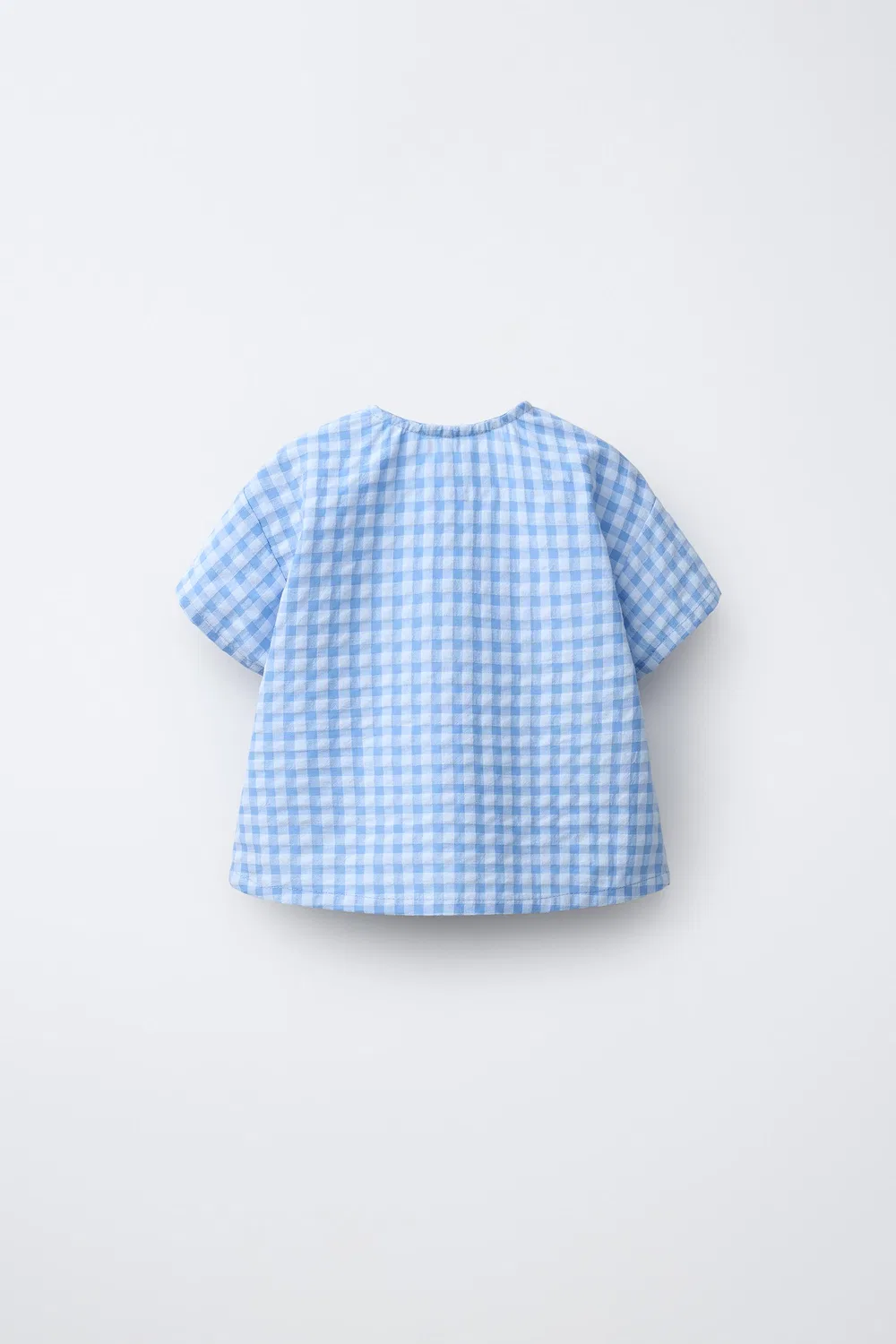 Рубашка в клетку ZARA, Mid-Blue — фото 2