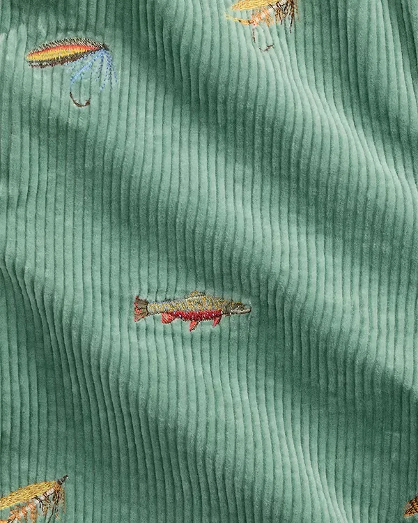Детские шорты для мальчиков с принтом Polo Prepster Embroidered Corduroy Shorts Ralph Lauren, Faded Mint — фото 3