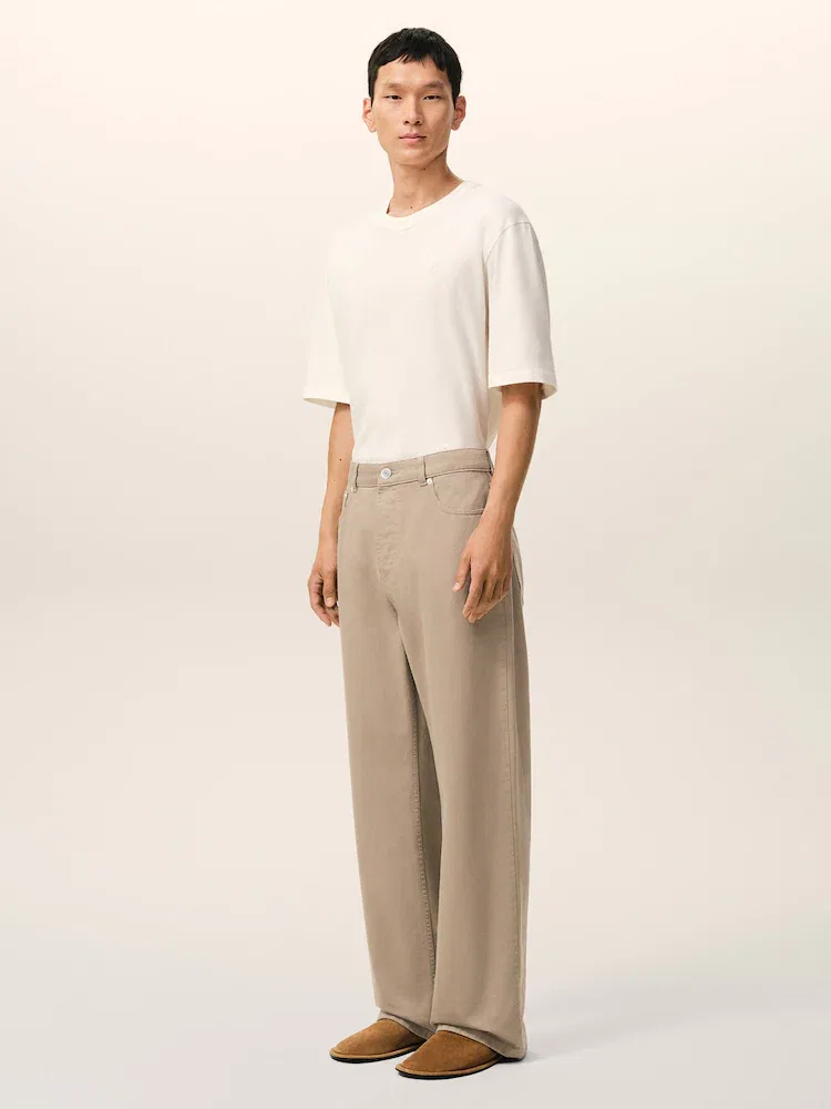 Джинсы Large Fit AMI PARIS, Beige Taupe — фото 2