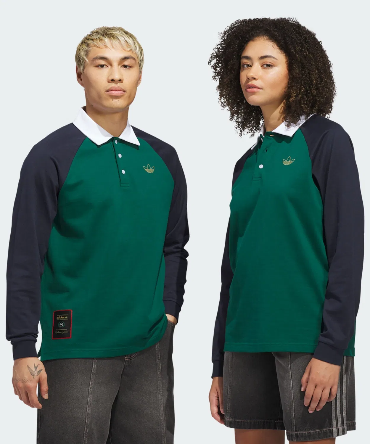 Мужская рубашка поло свободного кроя с принтом Tyshawn Adidas Originals, Green