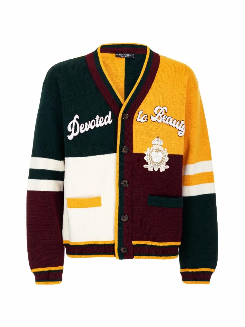 

Шерстяной кардиган с цветовым блоком Dolce&Gabbana, Коричневый, Шерстяной кардиган с цветовым блоком Dolce&Gabbana