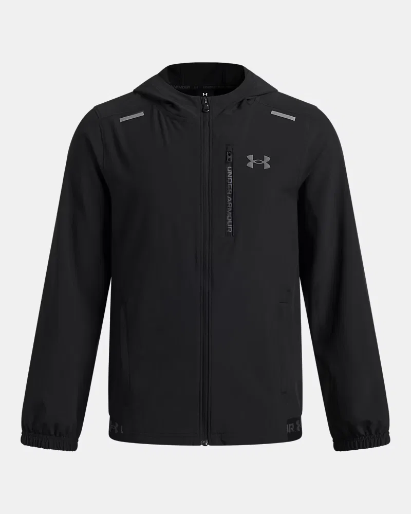 Куртка детская водоотталкивающая на полной молнии UA Vanish UnderArmour, Black/Castlerock