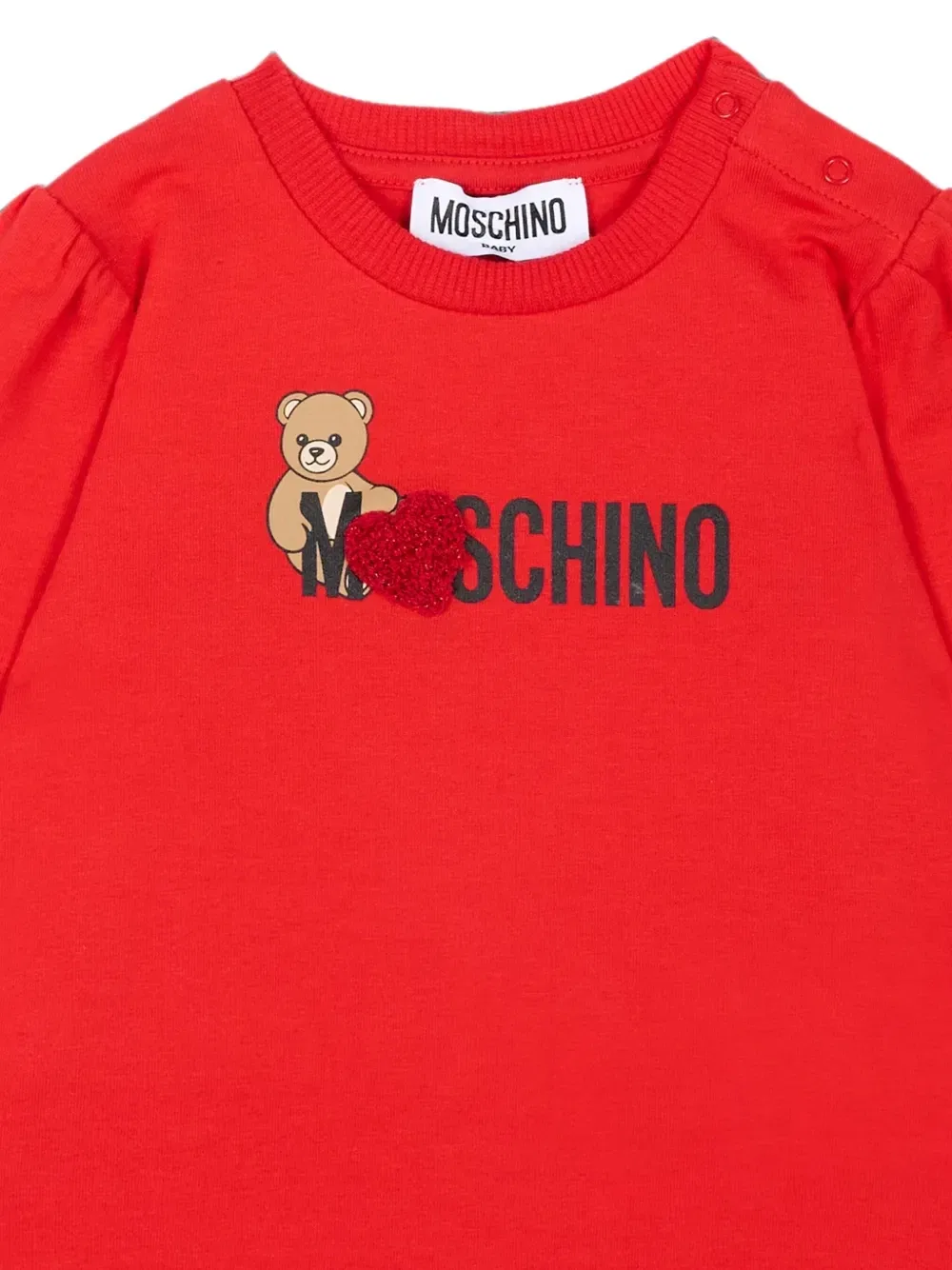 Футболка с логотипом Медвежонка Тедди Moschino Kids, красный — фото 3