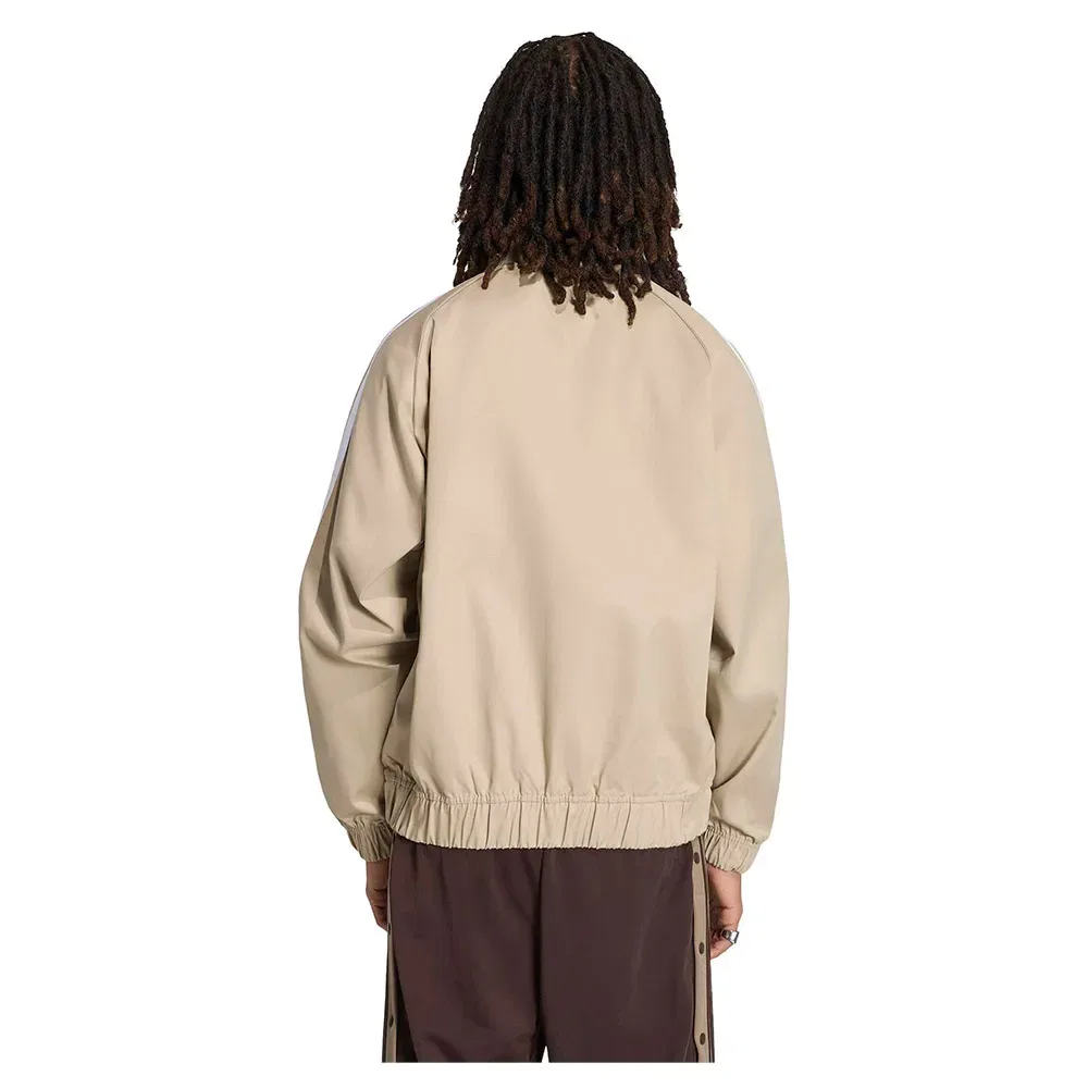 Худи на молнии Adicolor Classics Cotton Twill Track Adidas Originals, бежевый — фото 2