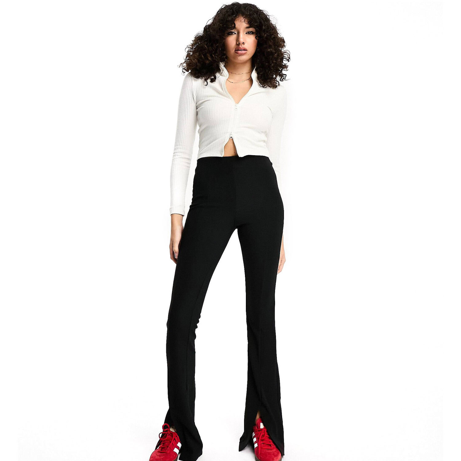 

Брюки-леггинсы Only Tall High Waisted Slit Front, черный