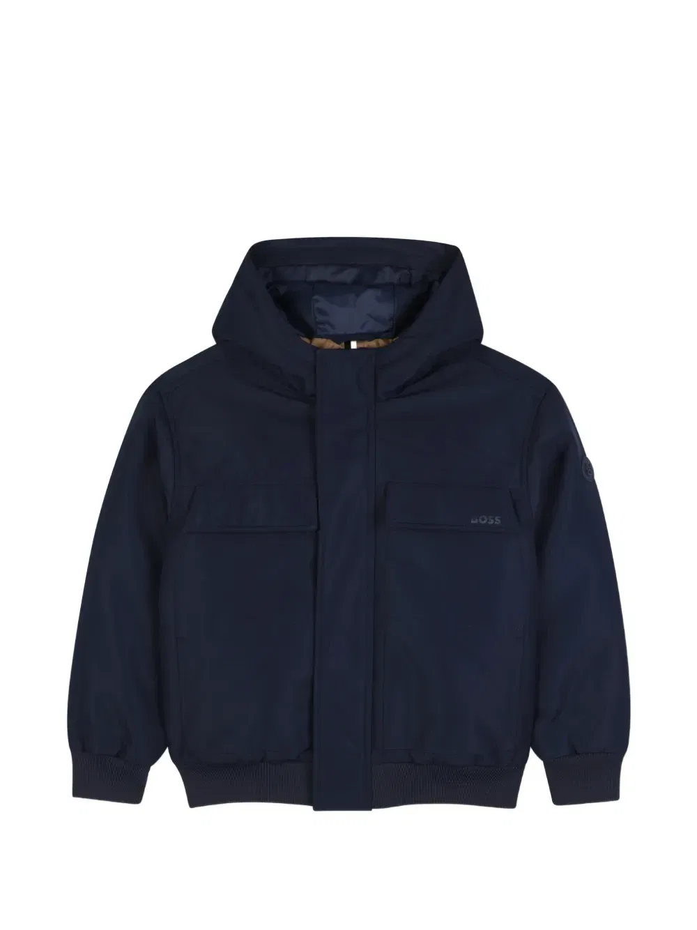 Куртка с капюшоном и логотипом Boss Kidswear, синий
