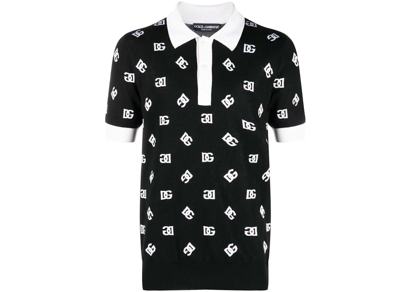 Мужское поло с монограммой Dolce & Gabbana, Black/White