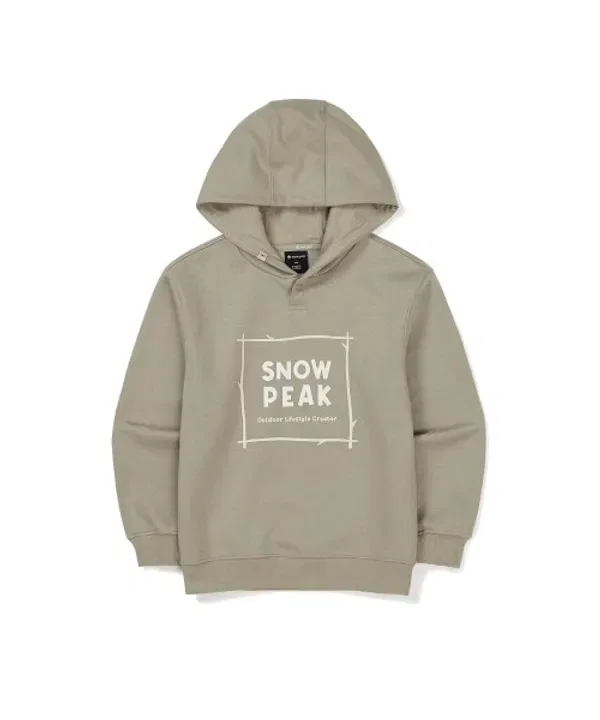 Флисовая худи для детей, Land, Snowpeak Apparel Kids, хаки серый — фото 4