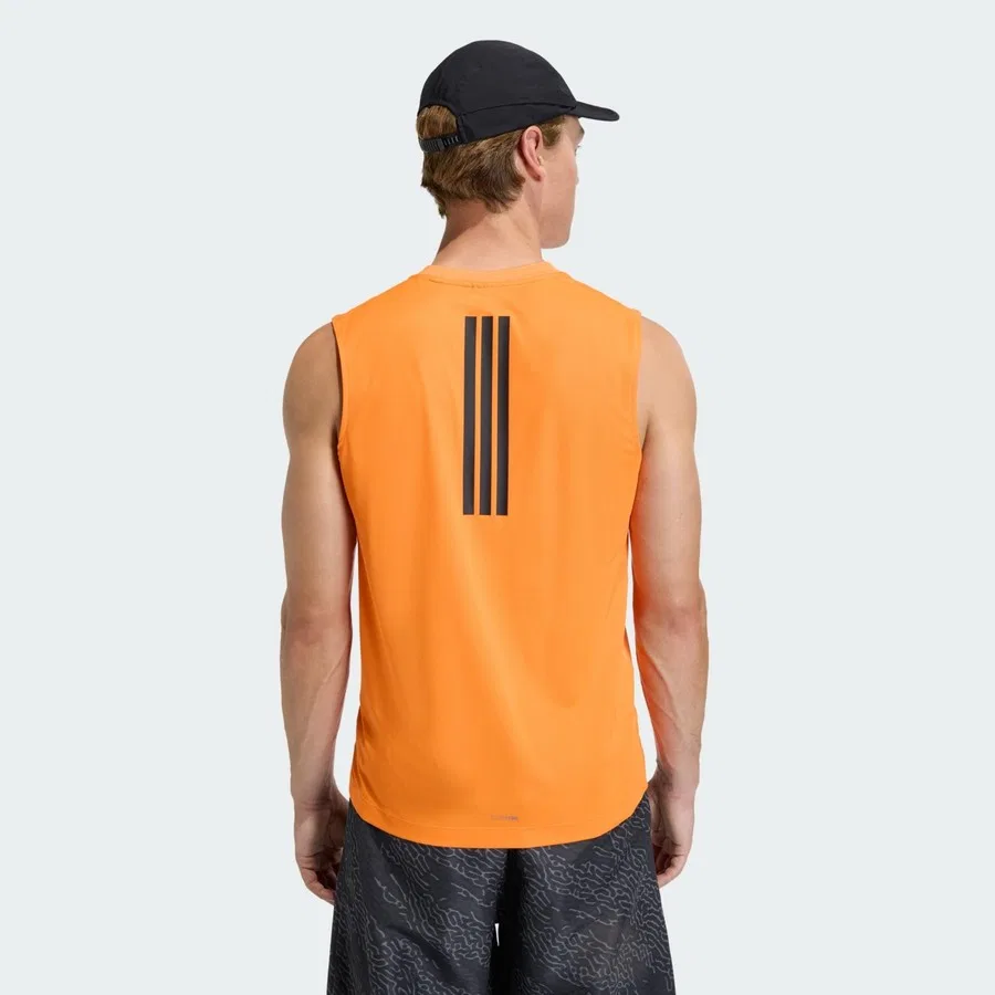 Спортивная майка-безрукавка с принтом D4T PrimeLift 3 Stripes adidas, Серый — фото 2