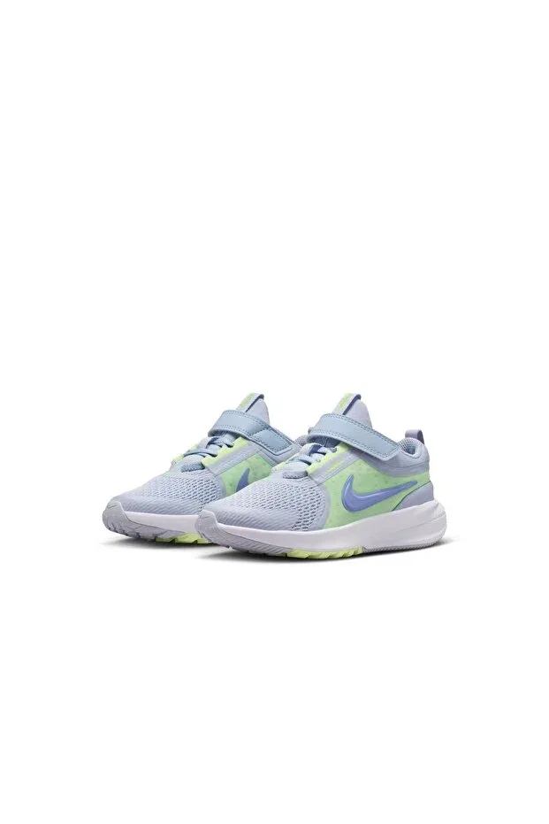 Детские кроссовки для девочек с цветочным принтом Star Runner 5 Nike, Ghost Light Thistle Barely Volt Football — фото 4