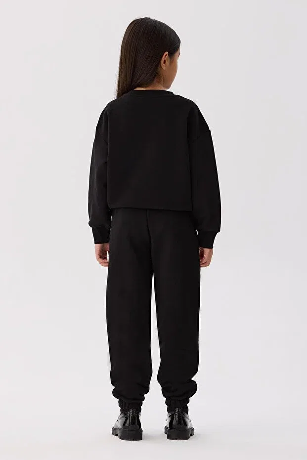 Детские спортивные штаны для девочек с длинным рукавом Iceberg, Black — фото 4