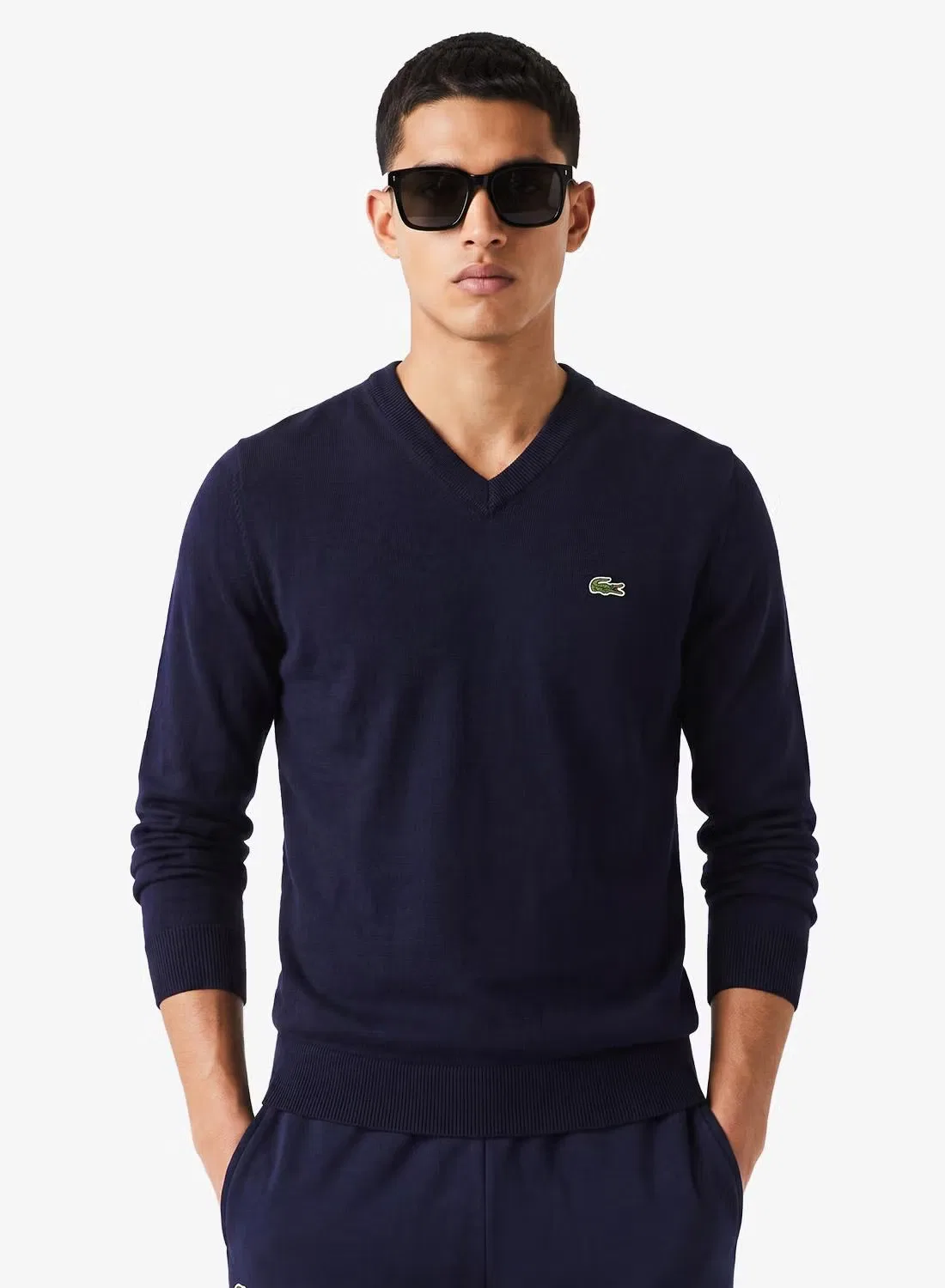 Пуловер с логотипом, Lacoste, синий