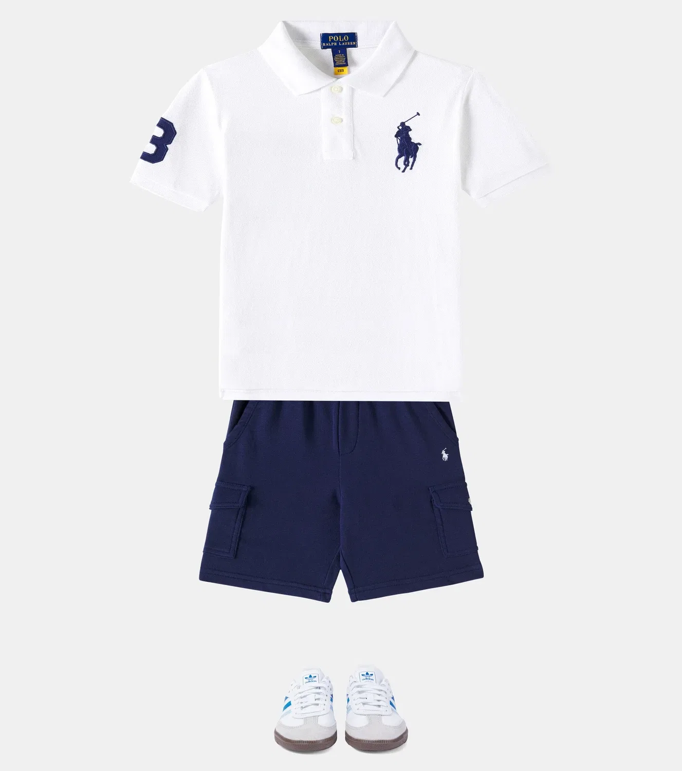 Футболка-поло из пике с вышивкой Polo Ralph Lauren Kids, белый — фото 2