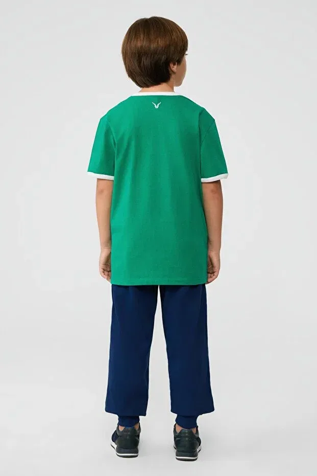 Детская футболка для мальчиков хлопковая Nbt Jeans, Green — фото 4