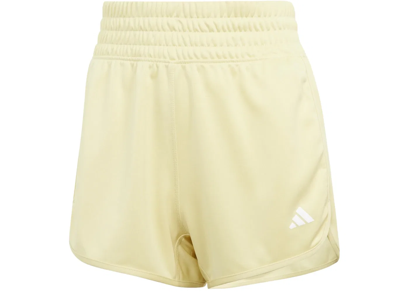 Женские шорты с высокой посадкой Pacer Essentials Knit Adidas, Powder Yellow/White