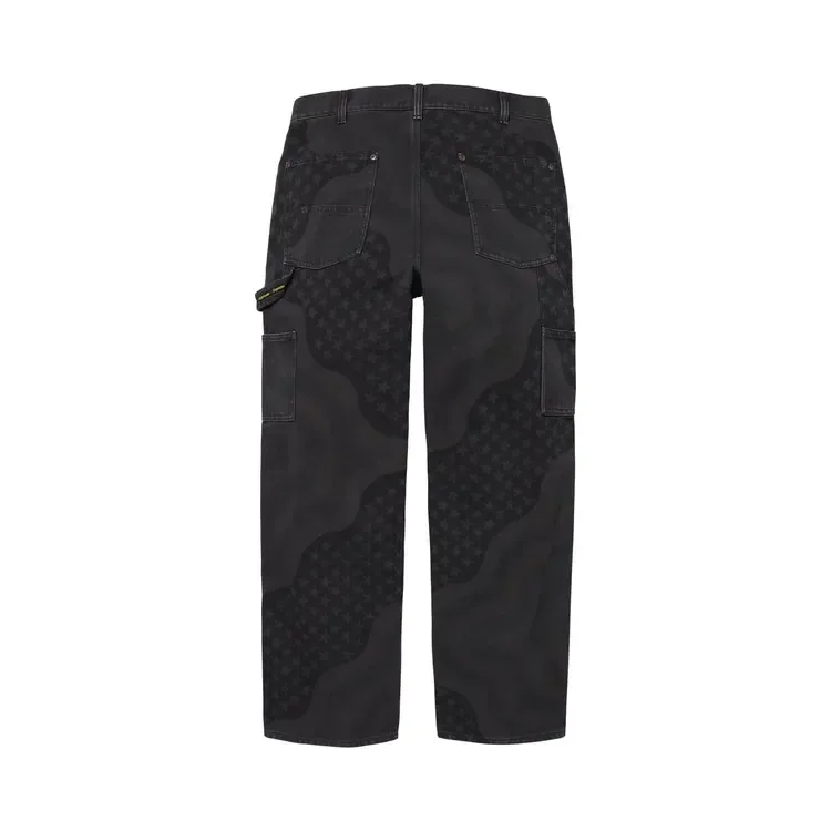Брюки Supreme Flag Double Knee Painter Pant 'Black' — фото 2
