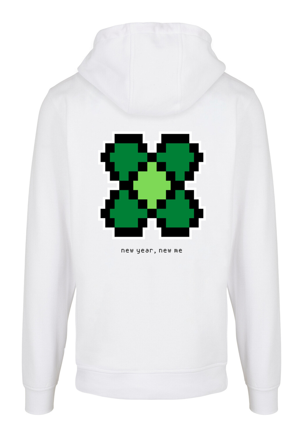 

Пуловер F4NT4STIC Basic Hoodie Silvester Happy New Year Pixel Kleeblatt, белый