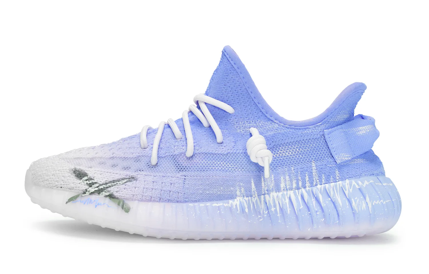 Adidas Originals Yeezy Boost 350 V2 Low top Casual Shoes Unisex White Blue — фото 3