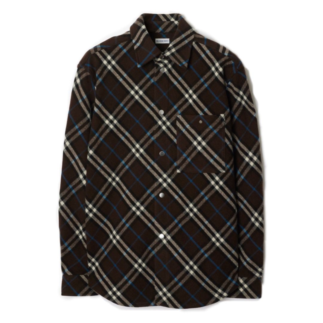

Клетчатая шерстяная рубашка Burberry, коричневый