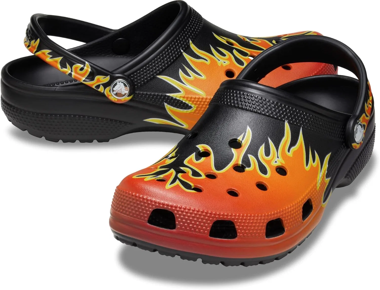 Кроксы Unisex Adult Classic Flames Clog Crocs, 2-Black Multi
