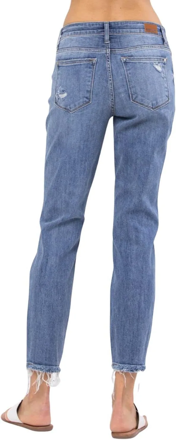 Женские джинсы Mid-Rise Destroyed Boyfriend Fit (Style 82217) Generic, синий — фото 2