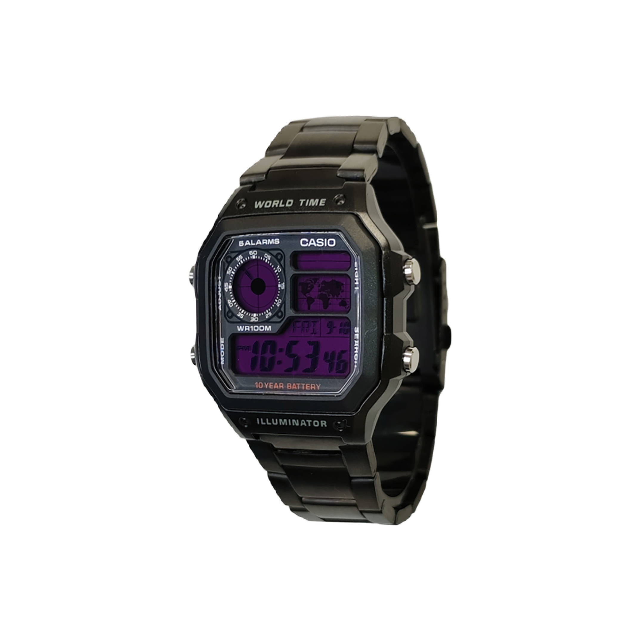 

CASIO Часы Retrofit Series Quartz Movement Stainless Steel Strap Watch Unisex Black Dial