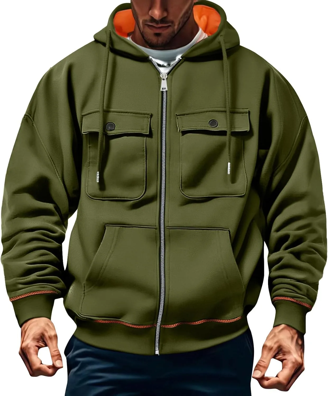 

Толстовка с капюшоном Tactical для мужчин с карманами и шнурком