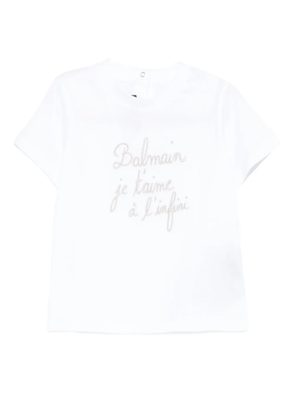 

Футболка с вышитым слоганом Balmain Kids, белый