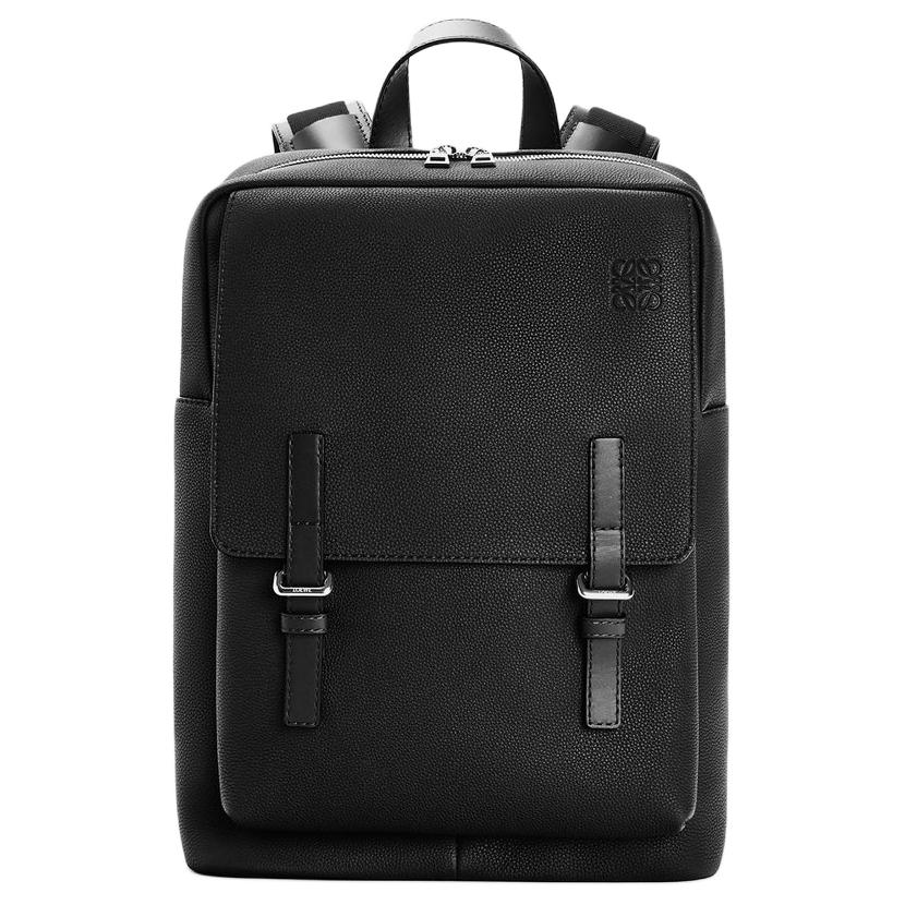 

Мужской военный рюкзак из мягкой зернистой телячьей кожи черный цвет LOEWE, Set (Bag+Dust Bag)