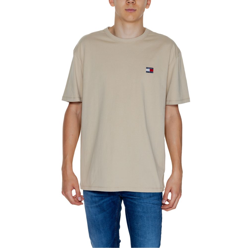 

Футболка из хлопка золотистого цвета Tommy Jeans