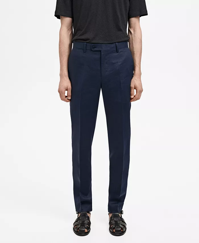 

Мужские зауженные брюки Tailored MANGO, синий