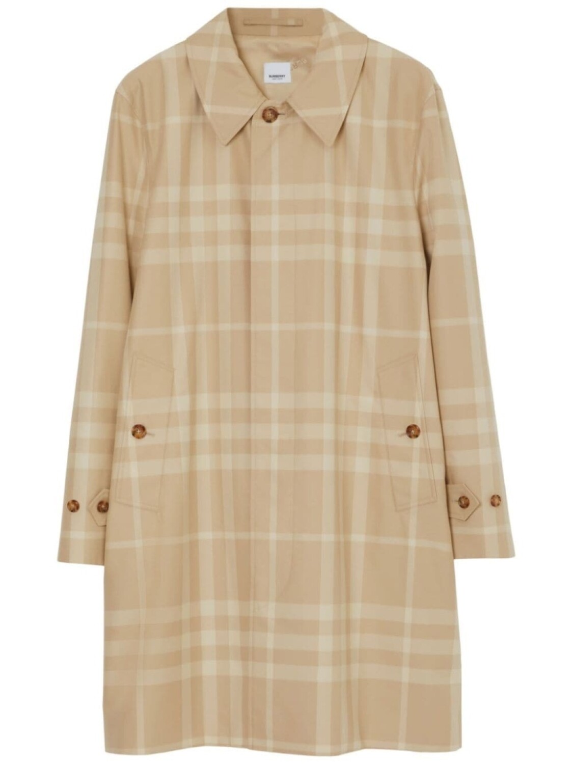 

Burberry пальто в клетку, нейтральный цвет