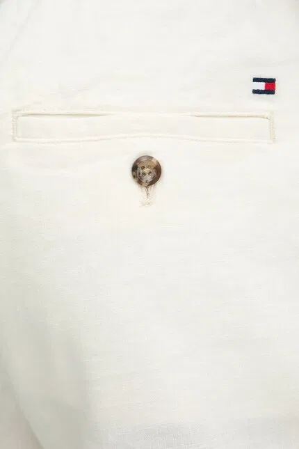 Шорты с льном Tommy Hilfiger, бежевый — фото 4