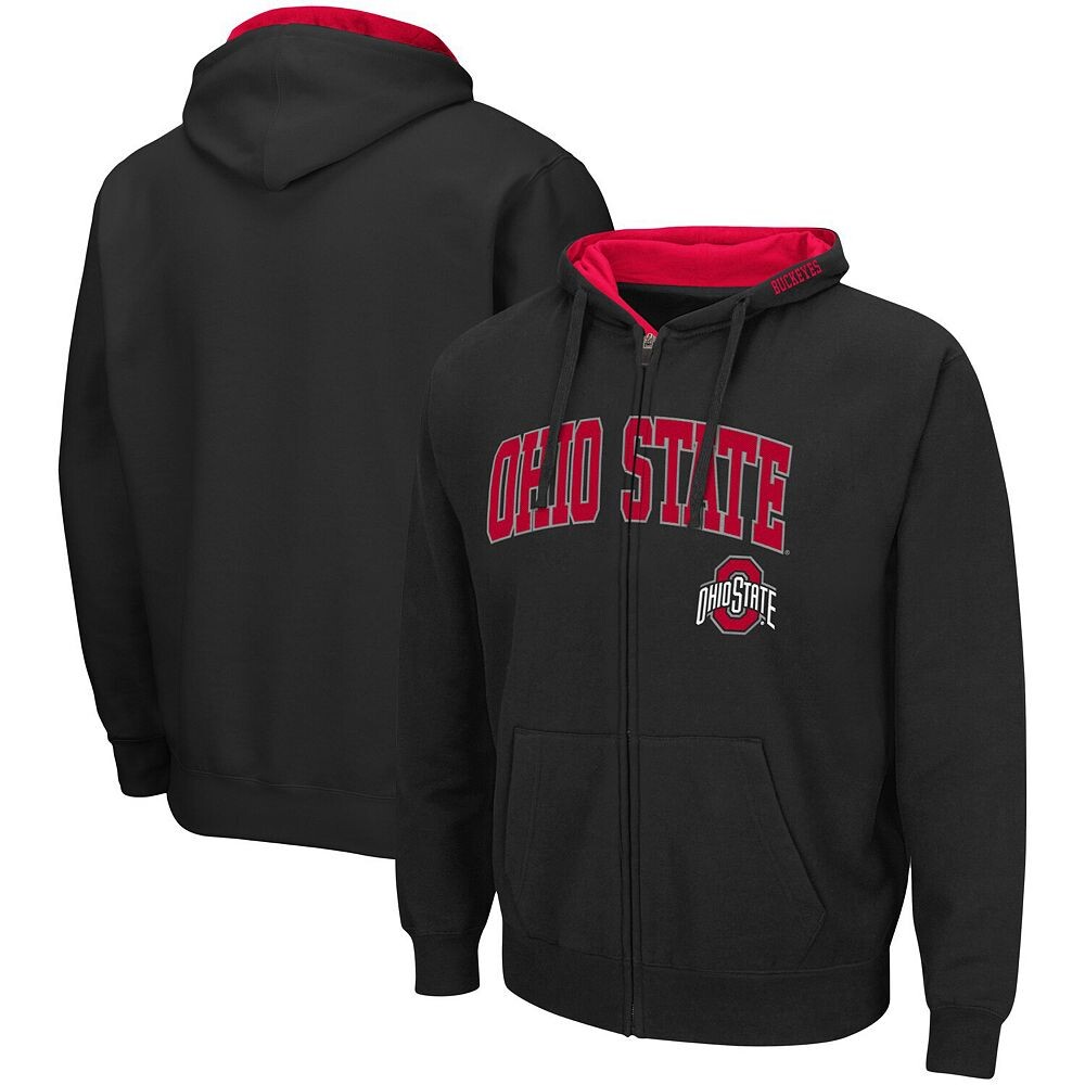 

Мужская толстовка с молнией во всю длину Colosseum Black Ohio State Buckeyes Arch & Logo 3.0, цвет Osu Black