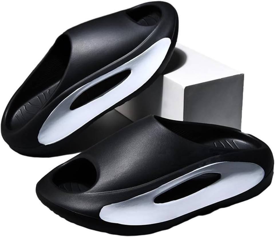 

Тапочки Cloud с толстой подошвой для женщин и мужчин, удобные, легкие, мягкие, как подушечка, шлепанцы для ванной и душа, нескользящая обувь для дома и сада Yczhd, черный