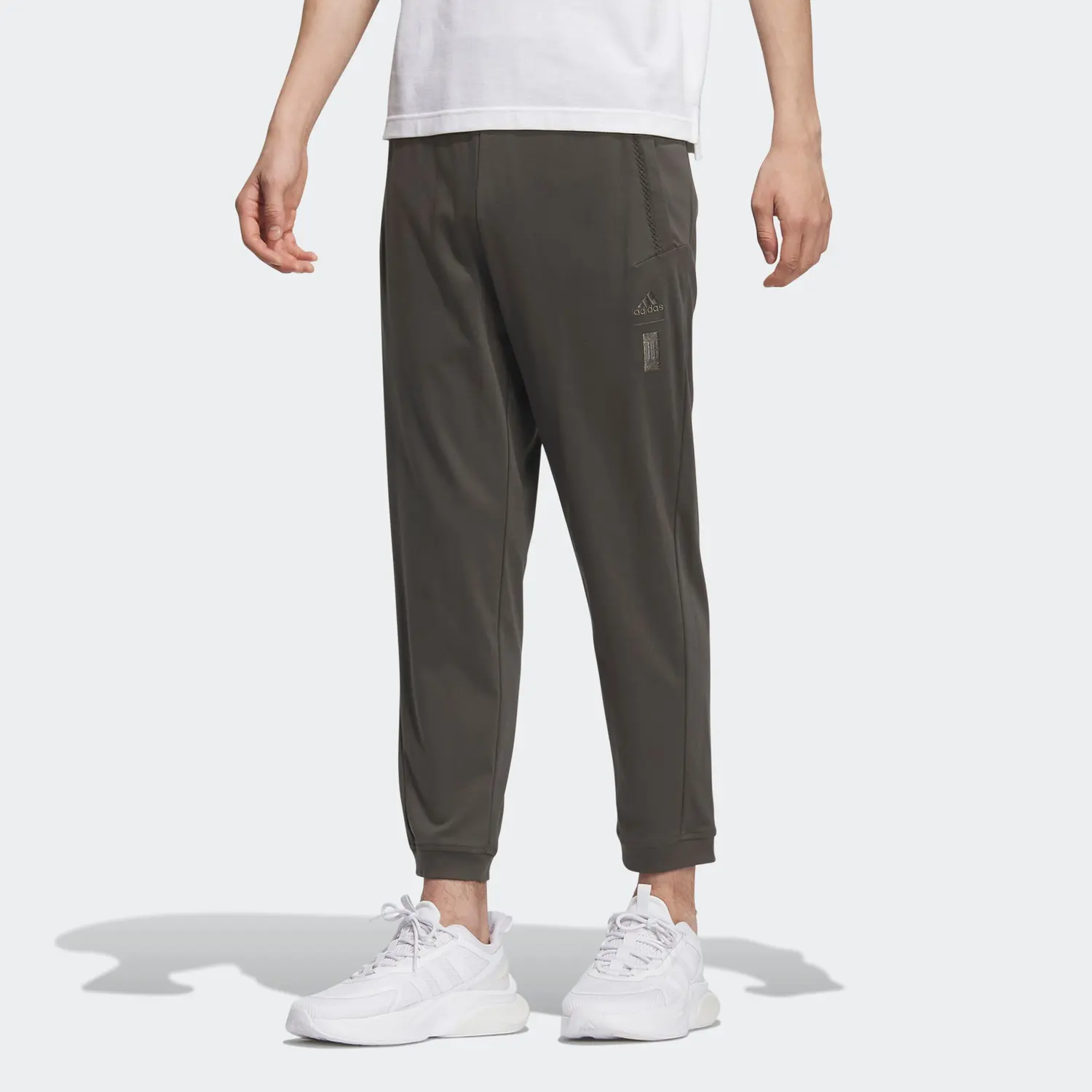 Трикотажные спортивные штаны мужские Stone Gray Adidas, серый — фото 2