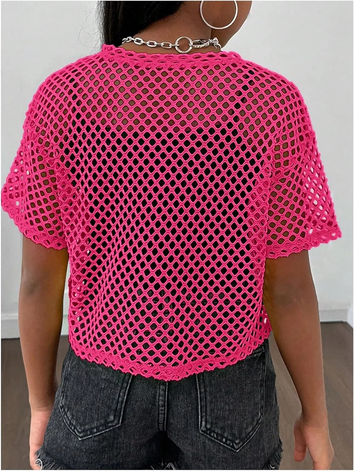 Спортивная футболка для девочек SweatyRocks, Hot Pink — фото 2