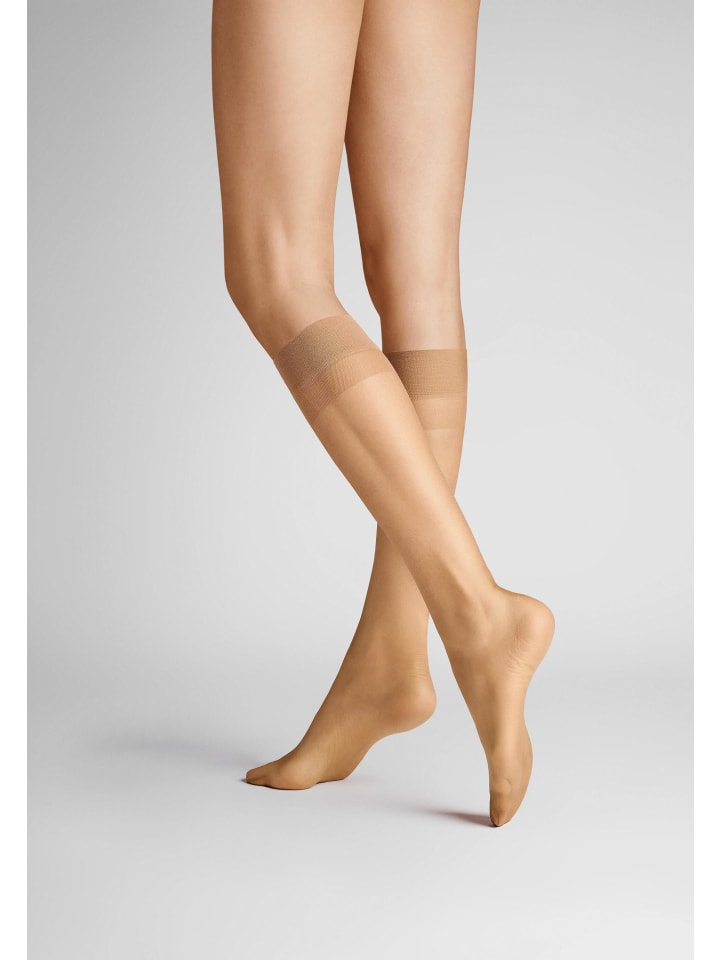 

Hudson Simply Shine 15 2-Pack тонкие чулки до колена с не сдавливающим поясом, в макияже