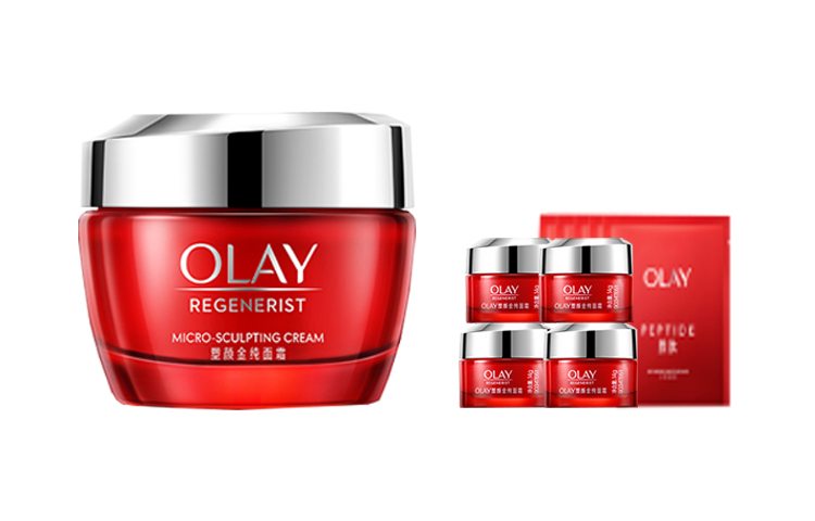 Olay Набор для ухода за кожей Red Bottle 6-го поколения, пептиды, подтягивающий, увлажняющий, 50г+14г*4+5 шт — фото 2