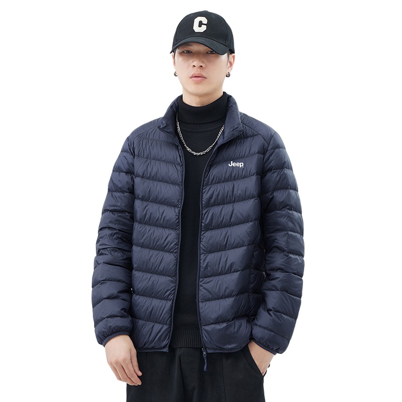 

Пуховик Unisex Stand Collar Moderate Puffer Jeep, серый синий