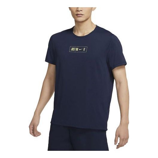 

Футболка dri-fit sports training quick dry short sleeve blue Nike, синий