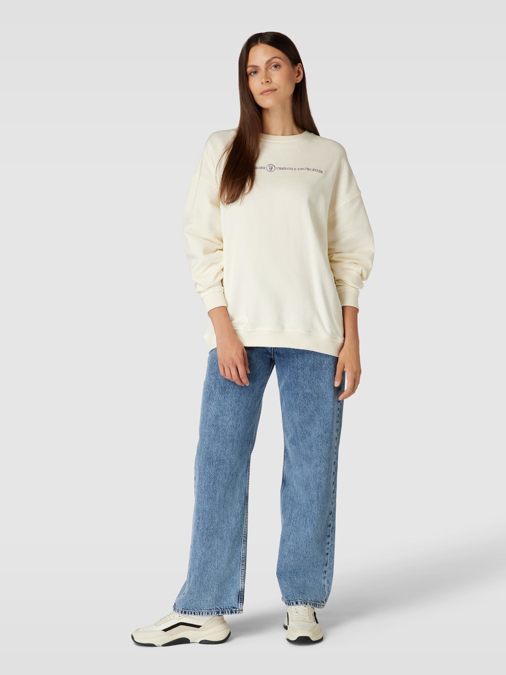 

Свитшот со спущенными плечами Knowledge Cotton Apparel, кремовый