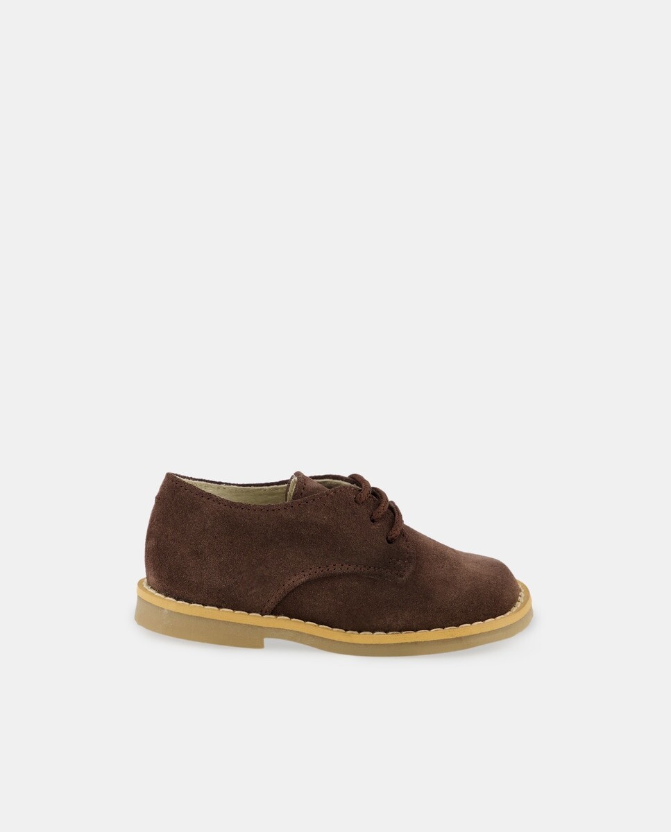 

Туфли для мальчика из замши с кружевной застежкой Leon Shoes, коричневый