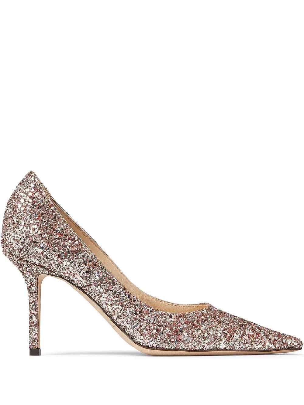 Туфли с заостренным носком и блестками JIMMY CHOO, розовый