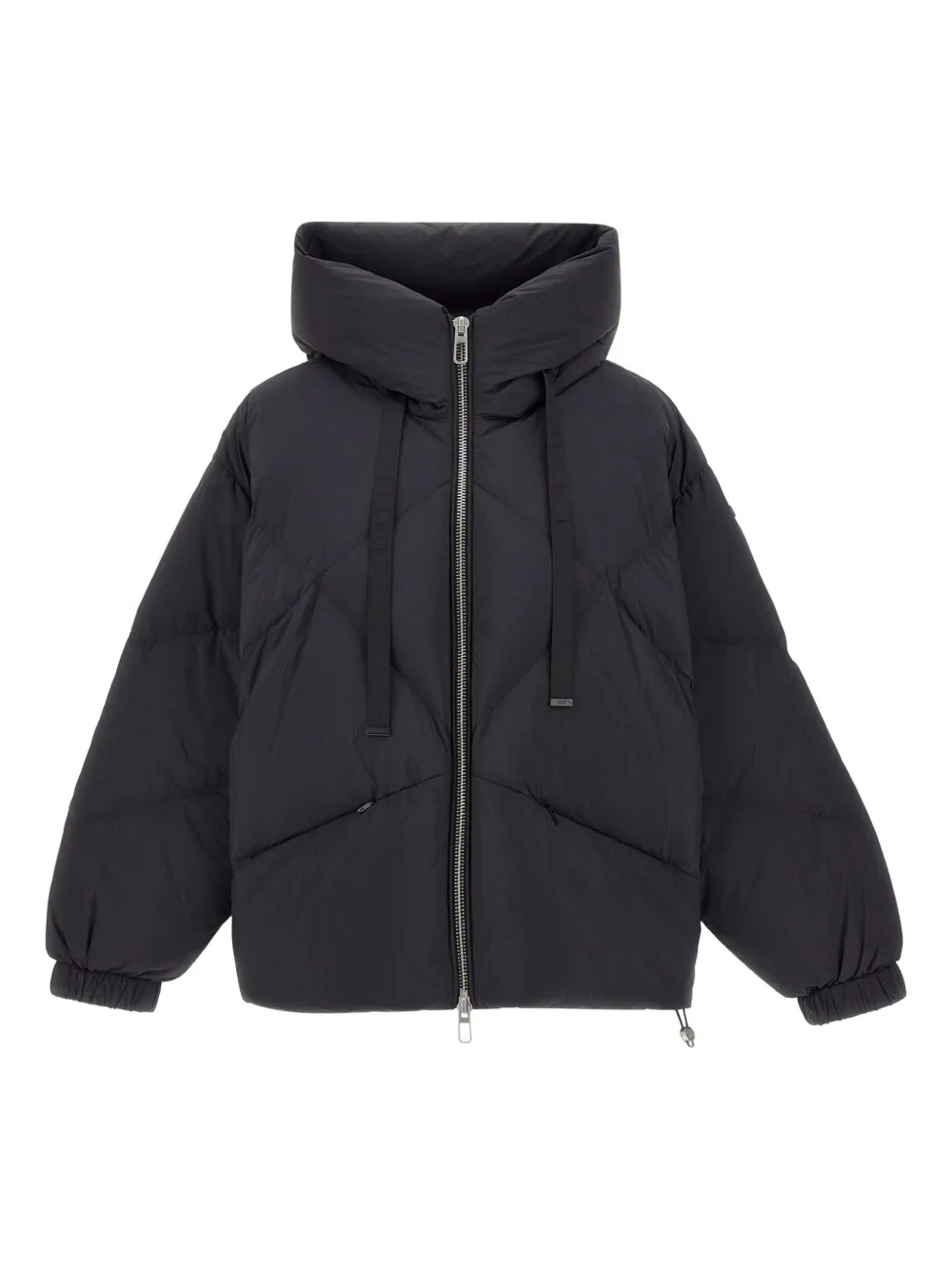 

Стеганая куртка с капюшоном ромбовидной простежки Duno, черный